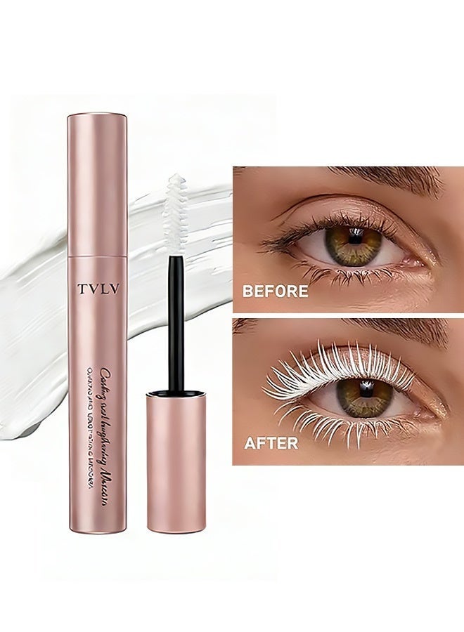 TVLV Thick Lash Mascara - Waterproof, Lengthening, 3D, Thick and Curly Lash Base Gel - Non-Distorting Mascara - 01# White - Image 1